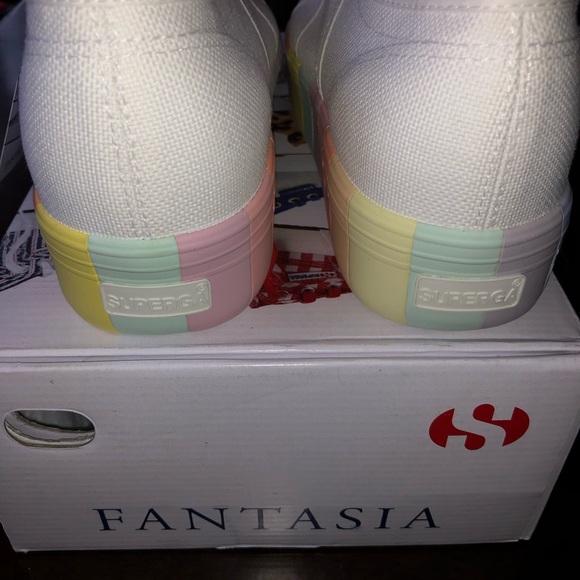 SOLD Superga 2790 white multistripe platform sneak - Picture 4 of 8